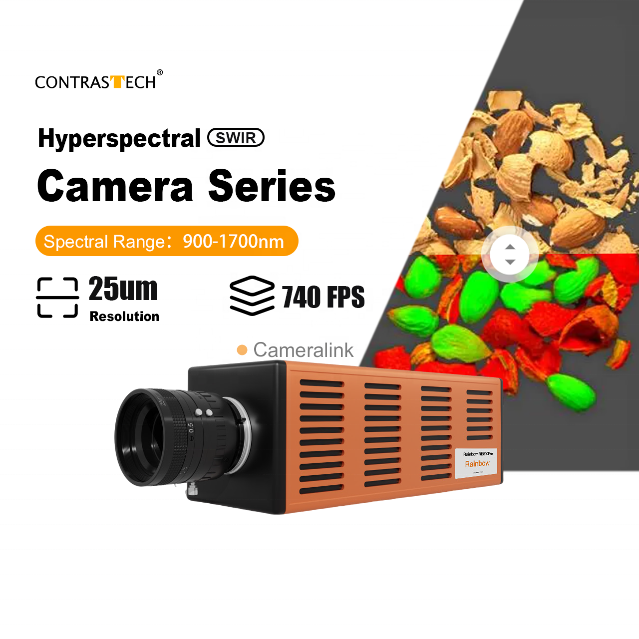 Sistema de imagem hiperespectral CONTRASTECH iRainbow VNIR e SWIR