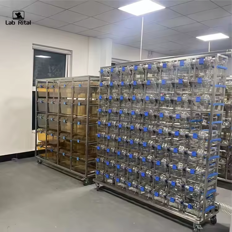 Sistema IVC Lab Rital com gaiolas ventiladas individualmente para ratinhos e ratos — 5